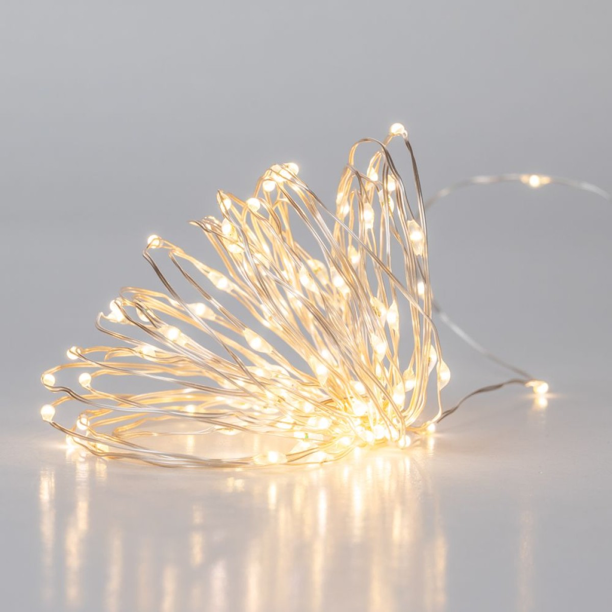 100 Microled Σύρμα σε ασημί χρώμα με Λευκό Φως 8 Προγράμματα 5m Εσωτερ. & Εξωτ. Χώρου Iliadis 60535