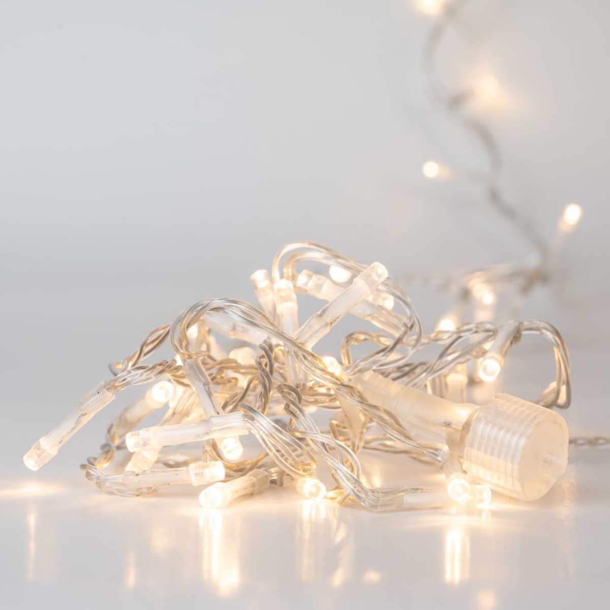 200 LED με Διάφανο Καλώδιο Λευκό Φως Επεκτεινόμενο Σταθερό 10m Εσωτερ. & Εξωτ. Χώρου Iliadis 75026