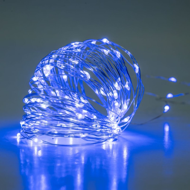 100 MICROLED ΣΥΡΜΑ ΑΣΗΜΙ ΜΠΛΕ 8ΠΡΟΓΡΑΜ 5ΜΕΤΡΑ ΕΣΩΤ AND ΕΞΩΤ ΧΩΡΟΥ