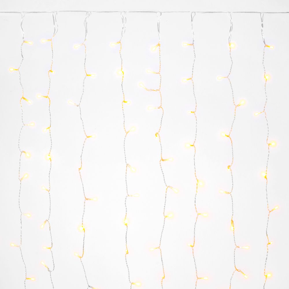 440 LED Κουρτίνα με Διάφανο Καλώδιο Ζεστό Φως Επεκτεινόμενη Σταθερή 2x2,2m Εσωτερ. & Εξωτ. Χώρου Iliadis 78646