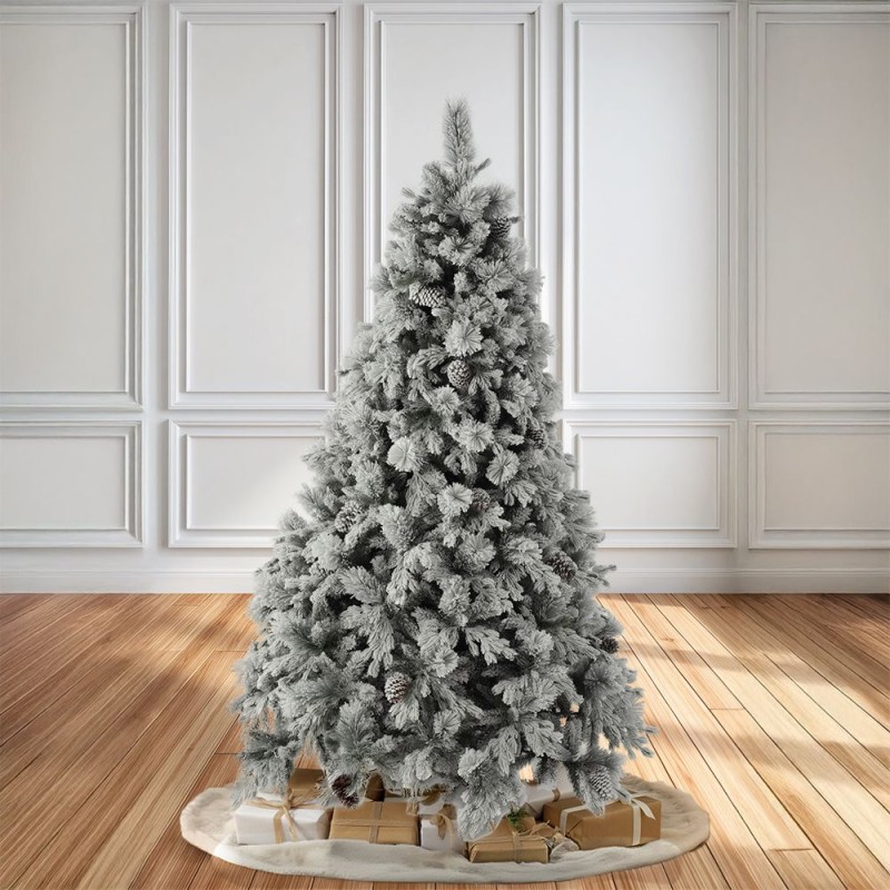 Χριστουγεννιάτικο Δένδρο FLOCKED ALASKA 240εκ. Χιονισμένο με Κουκουνάρια Iliadis 67532