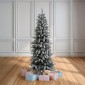 Χριστουγεννιάτικο Δένδρο FLOCKED PENCIL 210εκ. Χιονισμένο Slim με Μεταλλική Βάση Iliadis 81952