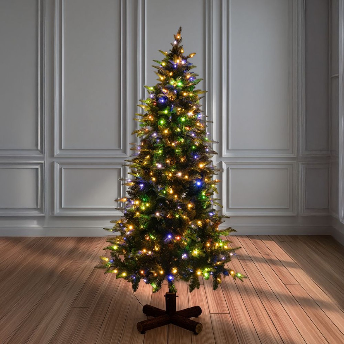 Χριστουγεννιάτικο Δέντρο PRE-LIT NOBLE FIR 270εκ με 600 LED Θερμά Λευκά & Πολύχρωμα Λαμπάκια 90530