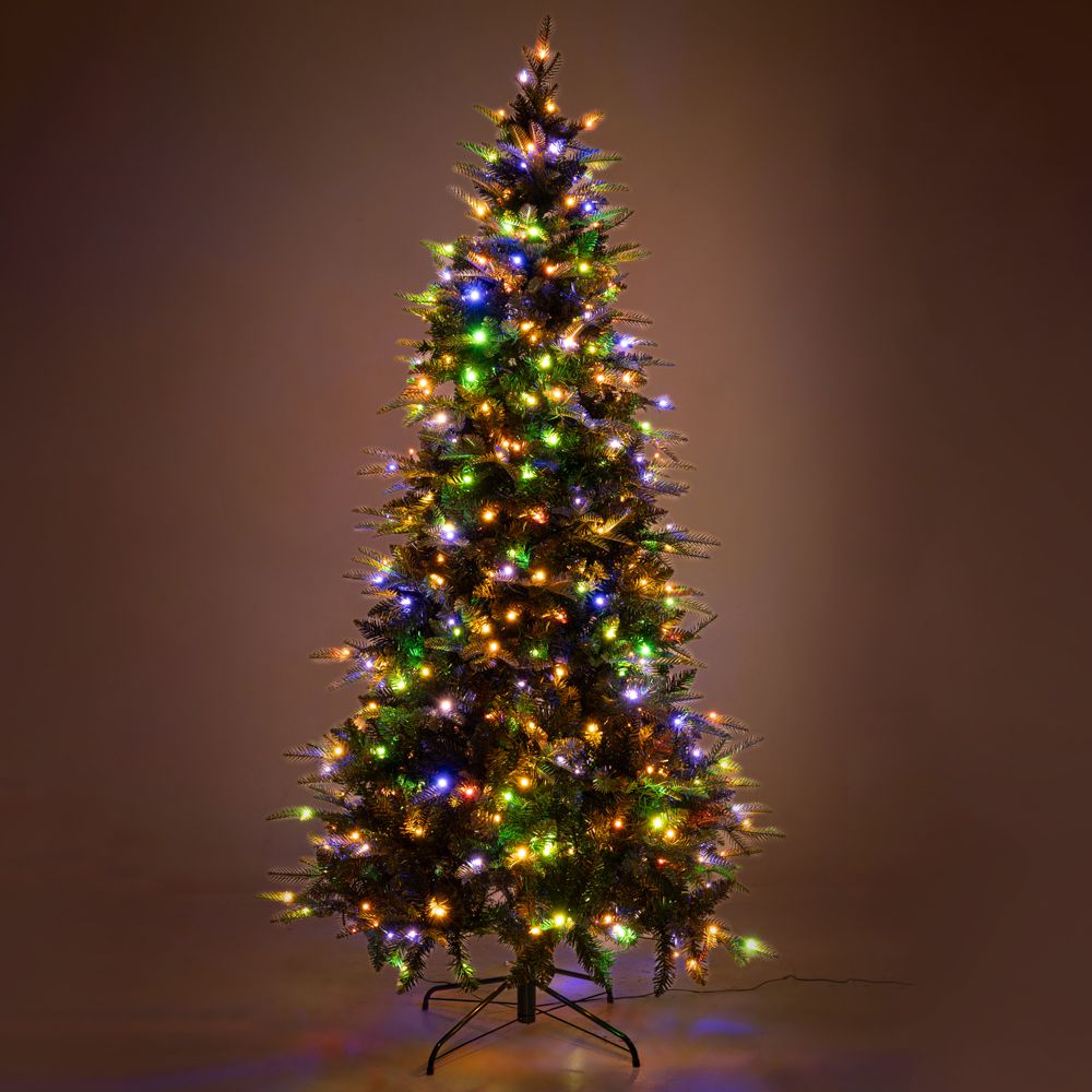Χριστουγεννιάτικο Δέντρο PRE-LIT NOBLE FIR 240εκ με 500 LED Θερμά Λευκά & Πολύχρωμα Λαμπάκια 90529