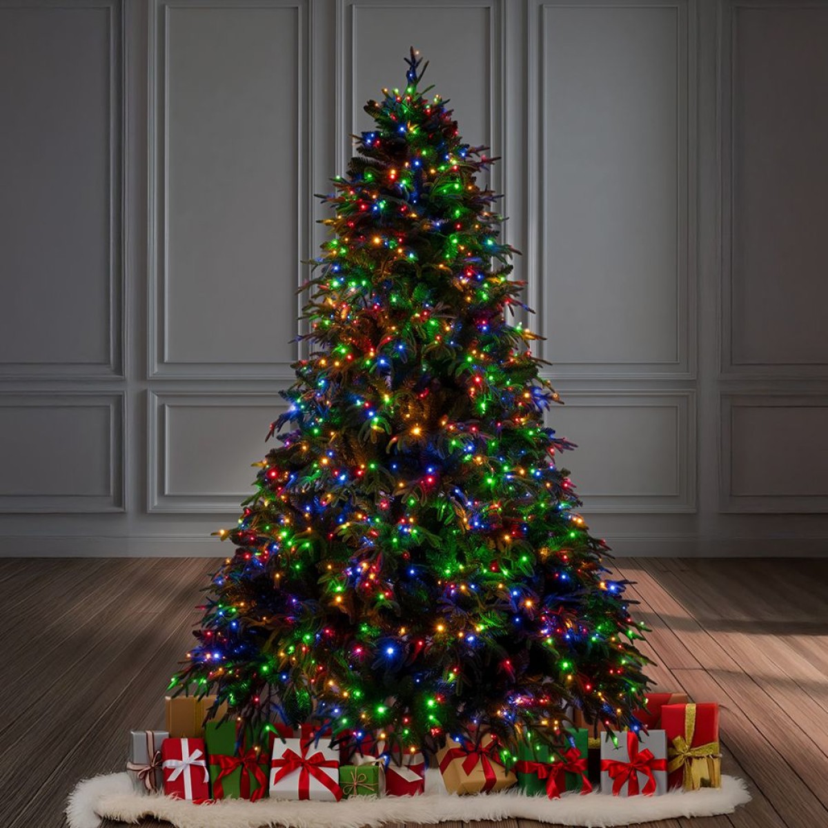 Χριστουγεννιάτικο Δέντρο Pre-Lit Franklin Fir 210εκ με 1.500 LED Θερμά Λευκά & Πολύχρωμα Λαμπάκια & 10 Προγράμματα - Iliadis Decoration 90548