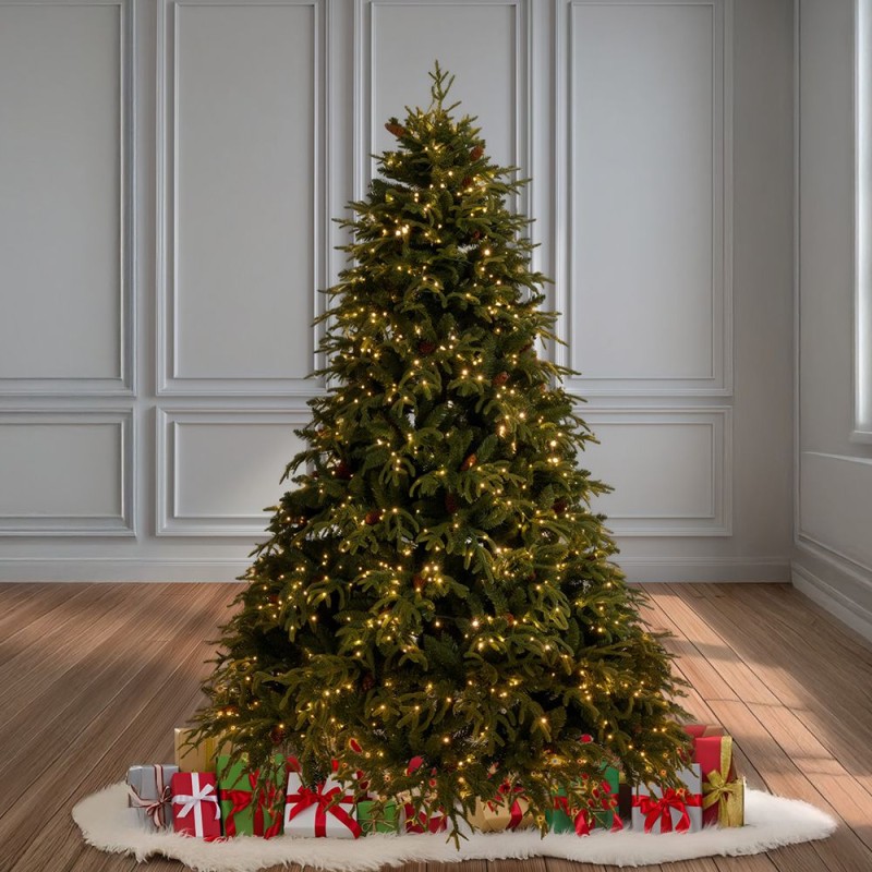 Χριστουγεννιάτικο Δέντρο Pre-Lit Franklin Fir 240εκ με 2.000 LED Θερμά Λευκά & Πολύχρωμα Λαμπάκια & 10 Προγράμματα - Iliadis Decoration 90549