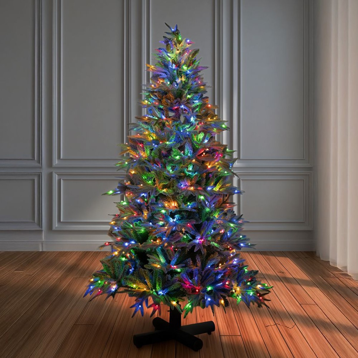 Χιονισμένο Δένδρο PRE LIT SNOWY JERSEY PINE 180εκ με 600 LED Θερμά Λευκά & Πολύχρωμα Λαμπάκια 90551