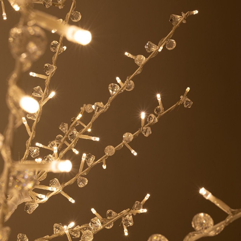 ΛΕΥΚΟ ΦΩΤΙΖΟΜΕΝΟ ΔΕΝΤΡΟ 380ΕΚ ΜΕ 2080 LED ΛΑΜΠΑΚΙΑ ΘΕΡΜΟ ΛΕΥΚΟ ΣΕ ΛΕΥΚΗ ΜΕΤΑΛΛΙΚΗ ΒΑΣΗ