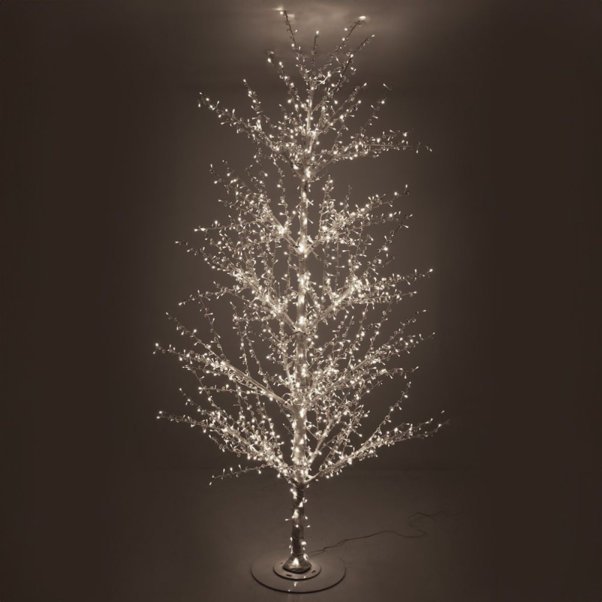 ΛΕΥΚΟ ΦΩΤΙΖΟΜΕΝΟ ΔΕΝΤΡΟ 280ΕΚ ΜΕ 1536 LED ΛΑΜΠΑΚΙΑ ΘΕΡΜΟ ΛΕΥΚΟ ΣΕ ΛΕΥΚΗ ΜΕΤΑΛΛΙΚΗ ΒΑΣΗ