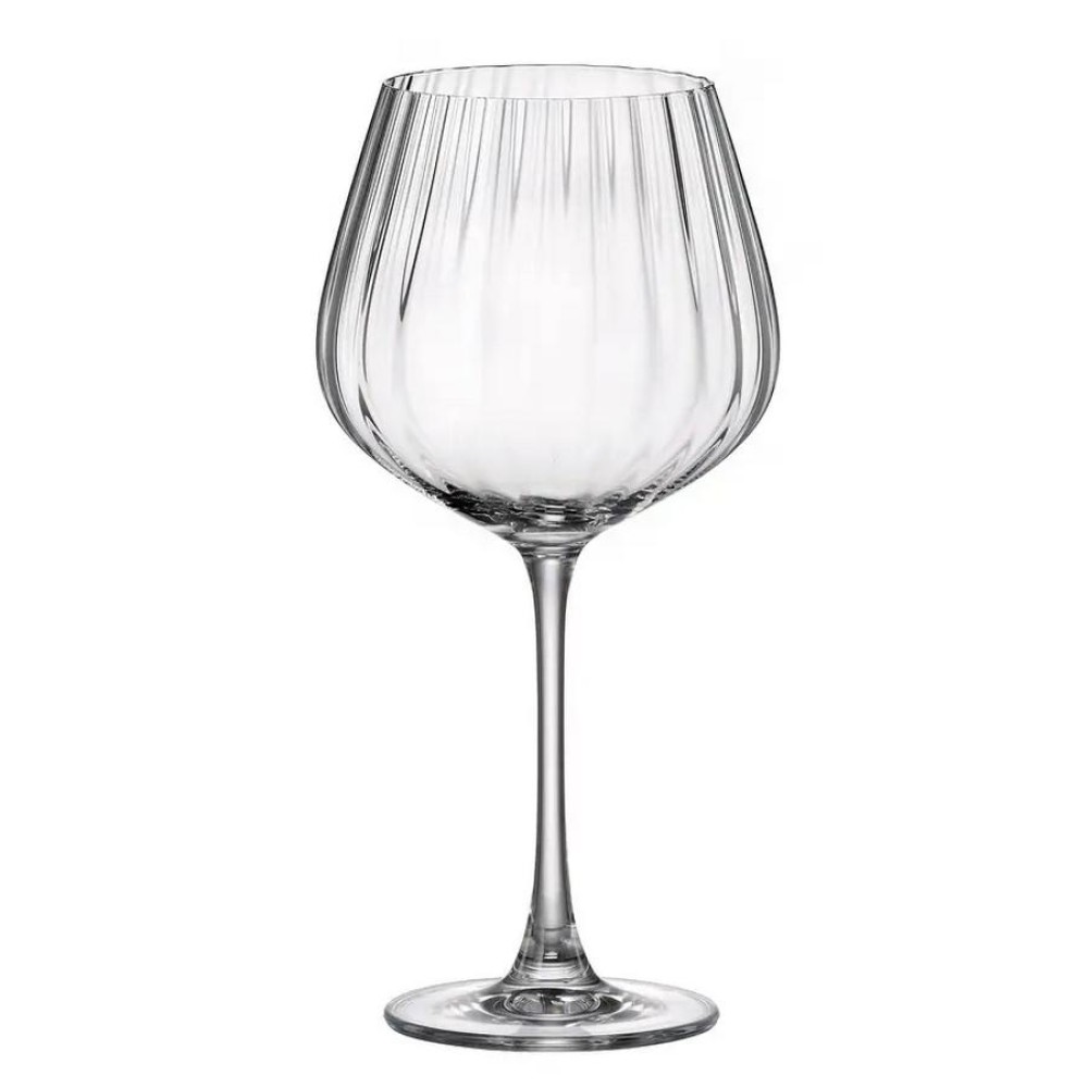 Ποτήρια Κρασιού Κολωνάτα 640ml Κρυσταλλίνης (σετ 6τμχ) Burgunder Bohemia Columba Optic CTB1SI81640