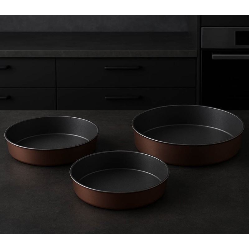 Max Home Premium Σετ Αντικολλητικά Ταψιά Αλουμινίου 3τμχ (26cm + 32cm + 40cm) με Επίστρωση Πέτρας