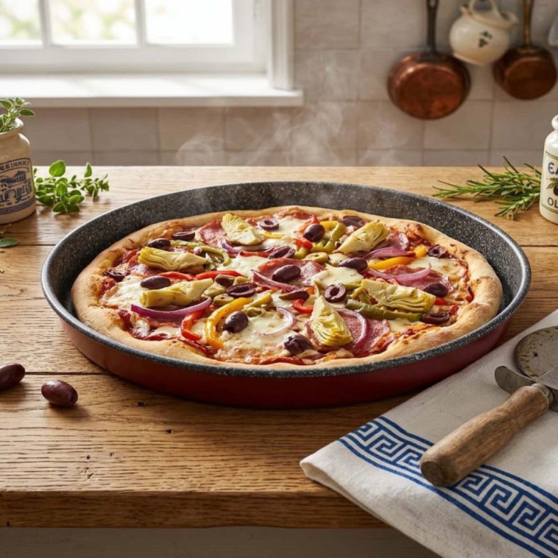 Max Home Premium Αντικολλητικό Ταψί Πίτσας 32cm – Στρογγυλό Αλουμινίου με Επίστρωση Πέτρας