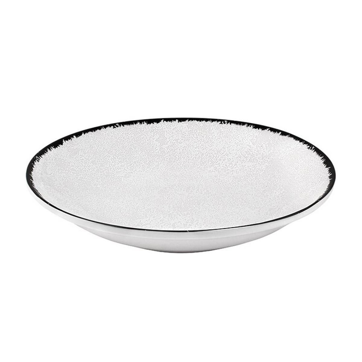 Πιάτο Φαγητού Βαθύ (Φ23) Πορσελάνινο λευκό & γκρι χρώμα Oriana Ferelli Moon Shade PR182746302
