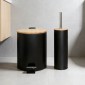 Bamboo Black Σετ Πεντάλ 5lt Soft Close & Πιγκάλ Μεταλλικό με Ξύλινο Καπάκι