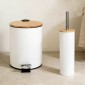 Bamboo White Σετ Πεντάλ 5lt Soft Close & Πιγκάλ Μεταλλικό με Ξύλινο Καπάκι