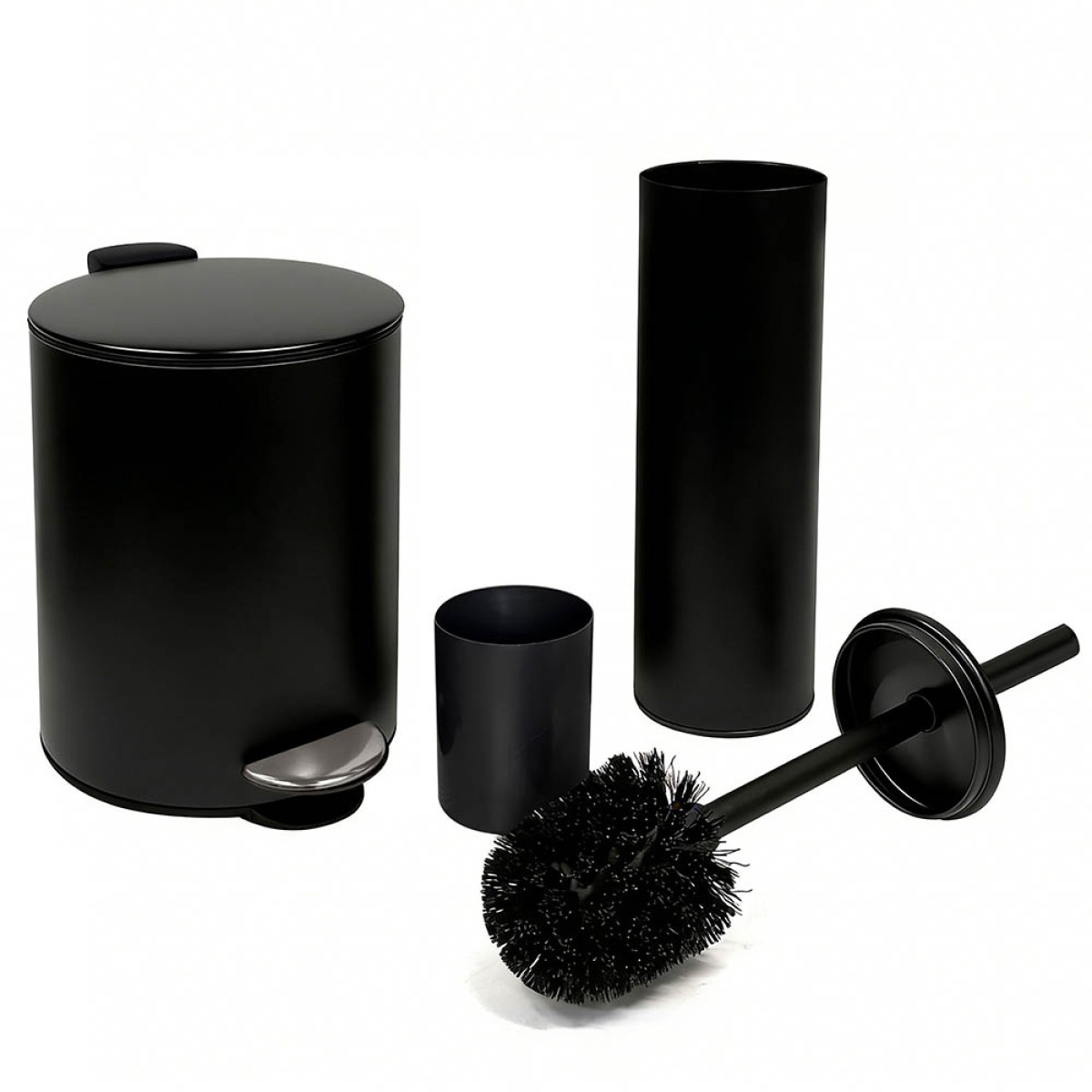 Σετ Κάδου 5Lt & Πιγκάλ Ανοξείδωτο Soft Close - Hotel Black