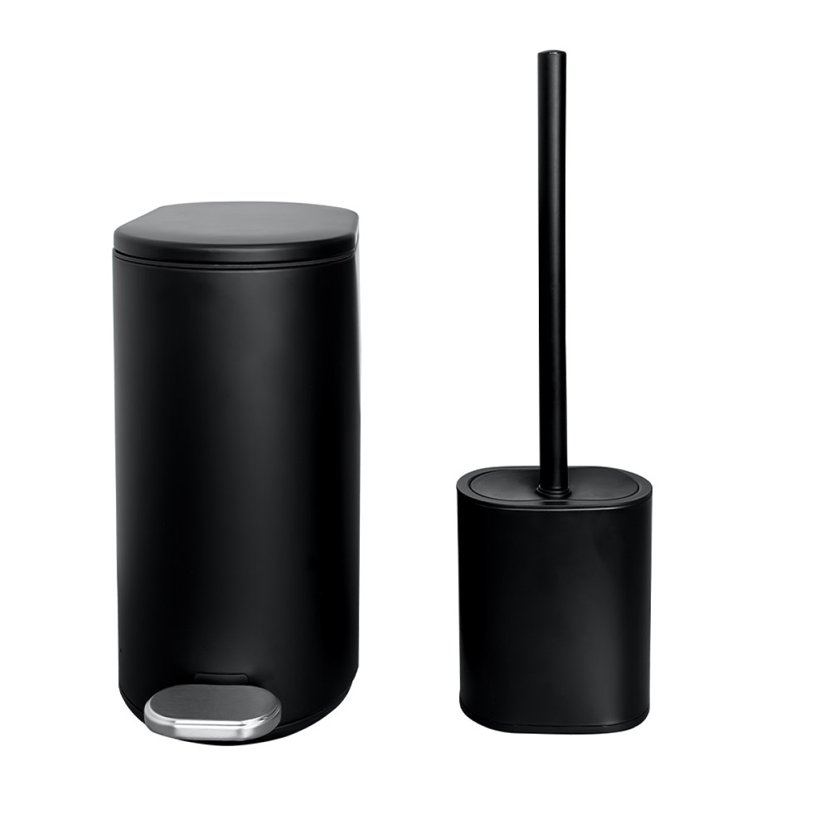 Sidirela Oval Black Σετ Πεντάλ 5Lt + Πιγκάλ Σιλικόνης Μεταλλικό με Soft Close