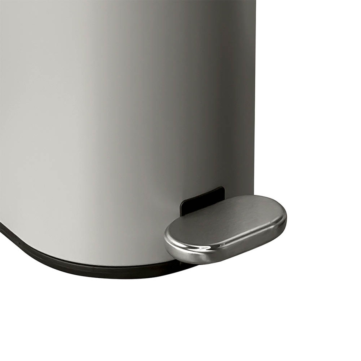 Sidirela Oval Taupe Σετ Πεντάλ 5Lt + Πιγκάλ Σιλικόνης Μεταλλικό με Soft Close