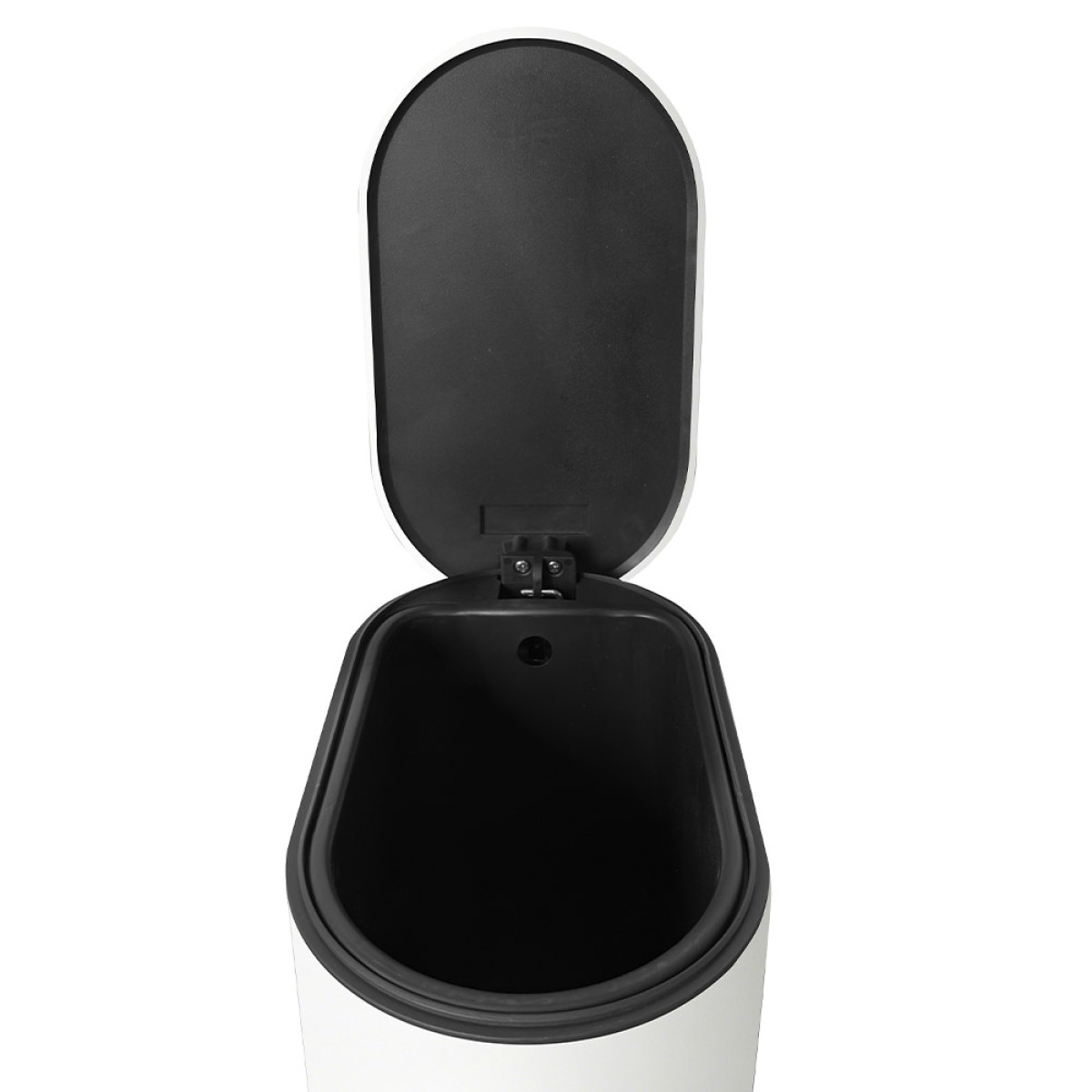 Sidirela Oval White Σετ Πεντάλ 5Lt & Πιγκάλ Σιλικόνης Μεταλλικό με Soft Close