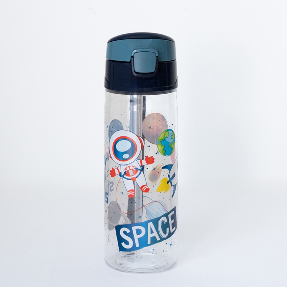 Παιδικό Παγούρι 500ml με Καλαμάκι Sidirela Space E-4225-2