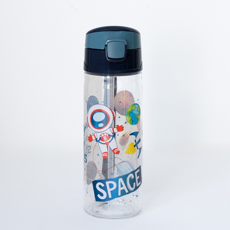 Παιδικό Παγούρι 500ml με Καλαμάκι Sidirela Space E-4225-2