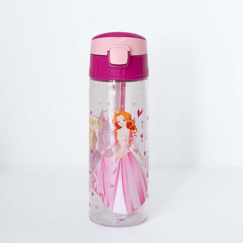 Παιδικό Παγούρι 500ml με Καλαμάκι Sidirela Princess E-4225-1