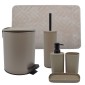 Ankor Taupe Σετ Μπάνιου 6τμχ – Πεντάλ Soft Close, Πιγκάλ, Πατάκι, Dispenser, Ποτήρι Μπάνιου & Σαπουνοθήκη