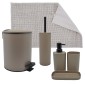 Ankor Taupe Σετ Μπάνιου 6τμχ – Πεντάλ Soft Close, Πιγκάλ, Πατάκι, Dispenser, Ποτήρι Μπάνιου & Σαπουνοθήκη