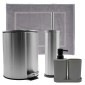 Hotel Classic Grey/Inox Σετ Μπάνιου 6τμχ – Κάδος 5lt Soft Close, Πιγκάλ, Βαμβακερό Πατάκι 700gsm, Dispenser, Ποτήρι & Σαπουνοθήκη