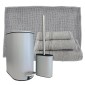 Sidi Oval Grey Σετ Μπάνιου 6τμχ – Πεντάλ Soft Close, Πιγκάλ, Πατάκι Σιλικόνης & Βαμβακερές Πετσέτες