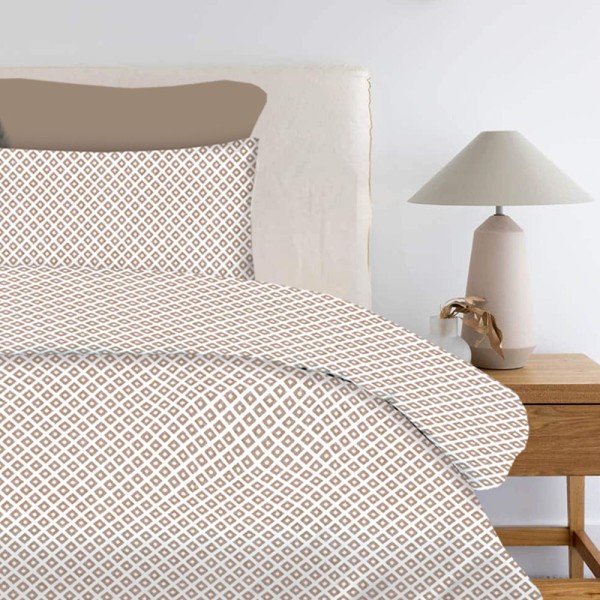 Living Premium Σετ 2 Σεντόνια Μονά (175x260) με 1 Μαξιλαροθήκη 100% Βαμβάκι - Ariel Beige