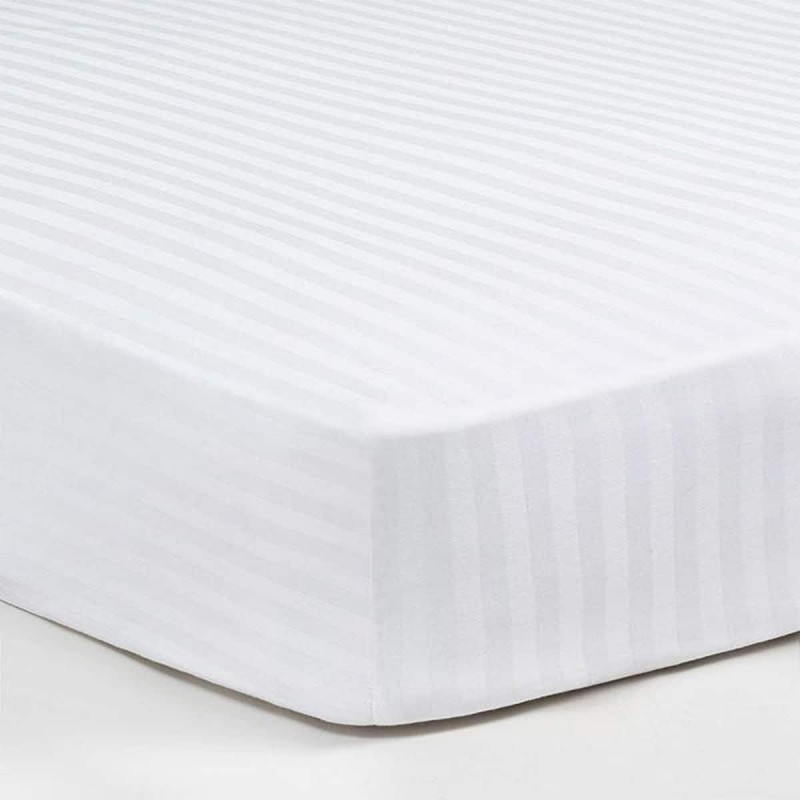 Σεντόνι Ξενοδοχείου με Λάστιχο Σατέν Ρίγα (160x200+40) 80% Βαμβάκι 20% Polyester 220 Κλωστές - SYROS