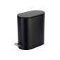 Κάδος Μπάνιου Slim Oval 5lt Μεταλλικό με μηχανισμό soft close ματ μαύρο χρώμα Estia 02-5566