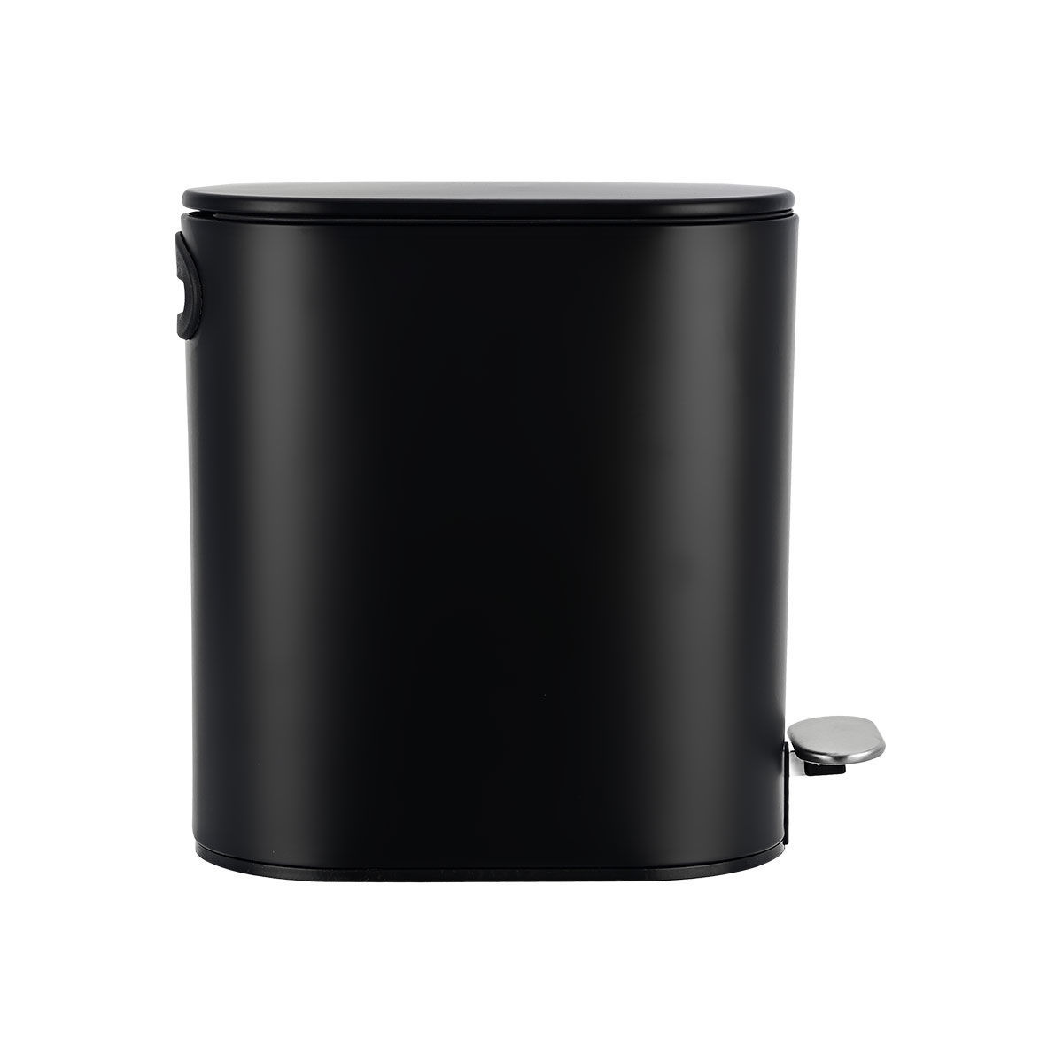 Κάδος Μπάνιου Slim Oval 5lt Μεταλλικό με μηχανισμό soft close ματ μαύρο χρώμα Estia 02-5566