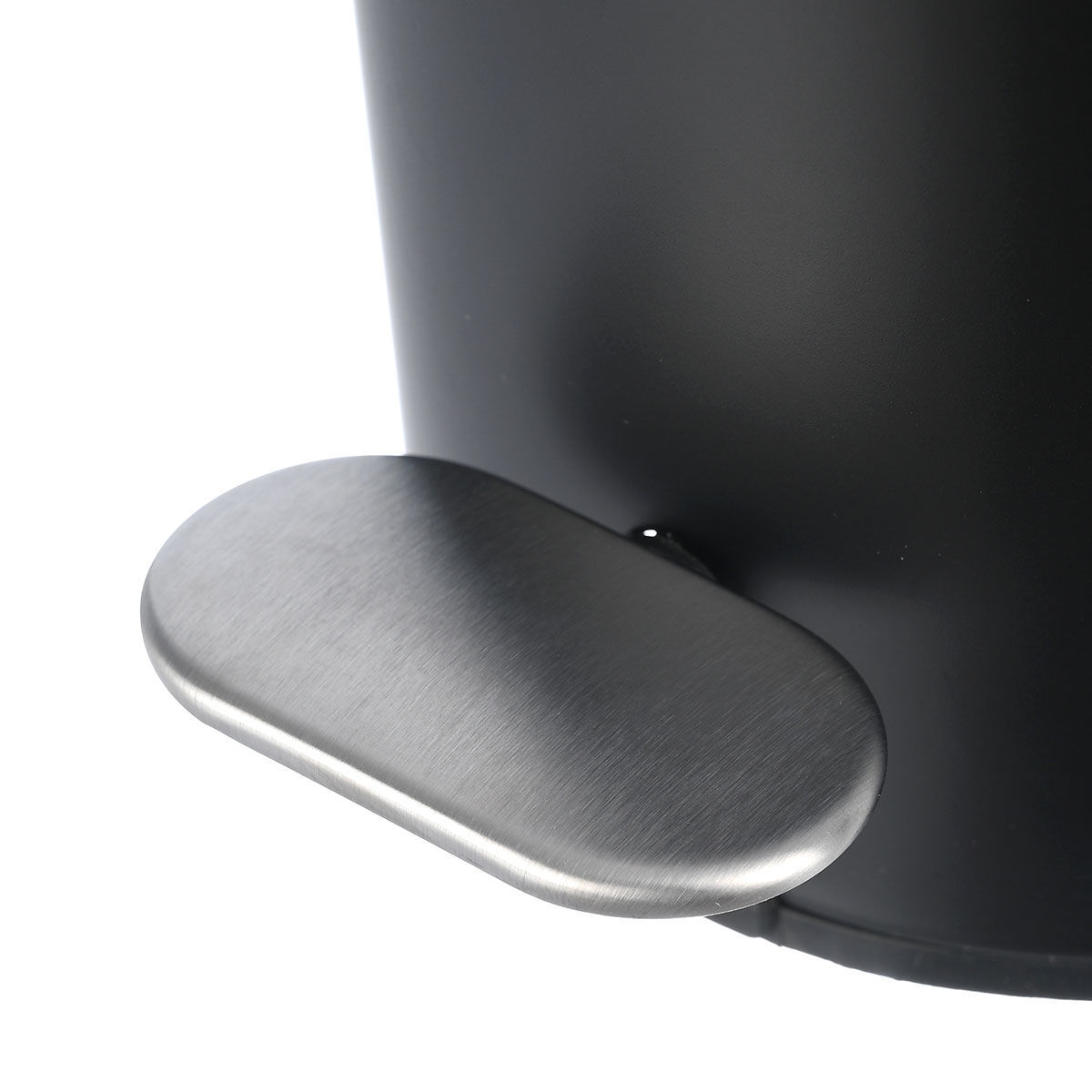Κάδος Μπάνιου Slim Oval 5lt Μεταλλικό με μηχανισμό soft close ματ μαύρο χρώμα Estia 02-5566