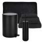 Dutch Lifestyle Black Σετ Μπάνιου 6τμχ – Πεντάλ Soft Close, Πιγκάλ, Πατάκι Memory Foam & Βαμβακερές Πετσέτες