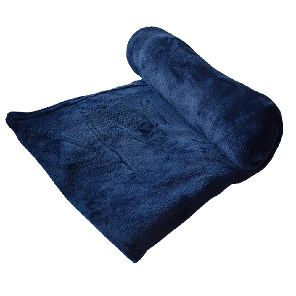 Κουβέρτα Flannel Super Soft Διπλή 200x220cm σκούρο μπλε χρώμα TNS 39-950-2138-3