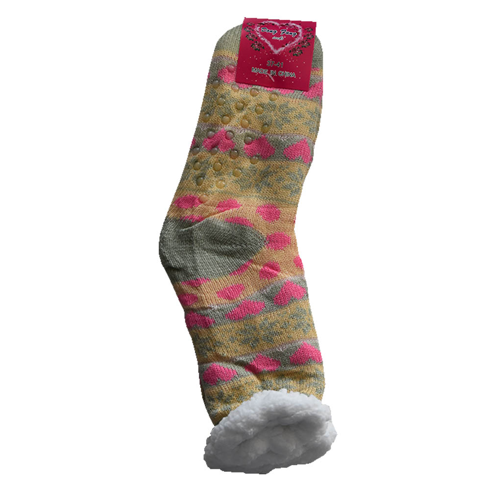 Γούνινες Κάλτσες 30cm με Επένδυση Προβατάκι Μεγέθους 37-41 κίτρινο χρώμα TNS 39-950-2172-10