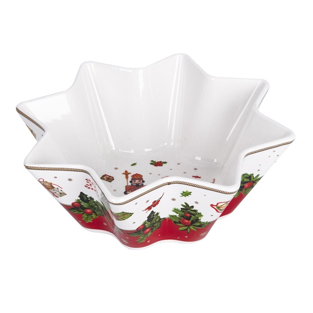 Χριστουγεννιάτικο Μπωλ Αστέρι 20cm Πορσελάνης - Marva Red Nutcracker  