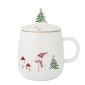 Χριστουγεννιάτικη Κούπα Πορσελάνης 450ml με Μεταλλικό Σουρωτήρι & Καπάκι σε Κουτί - Marva Let It Snow