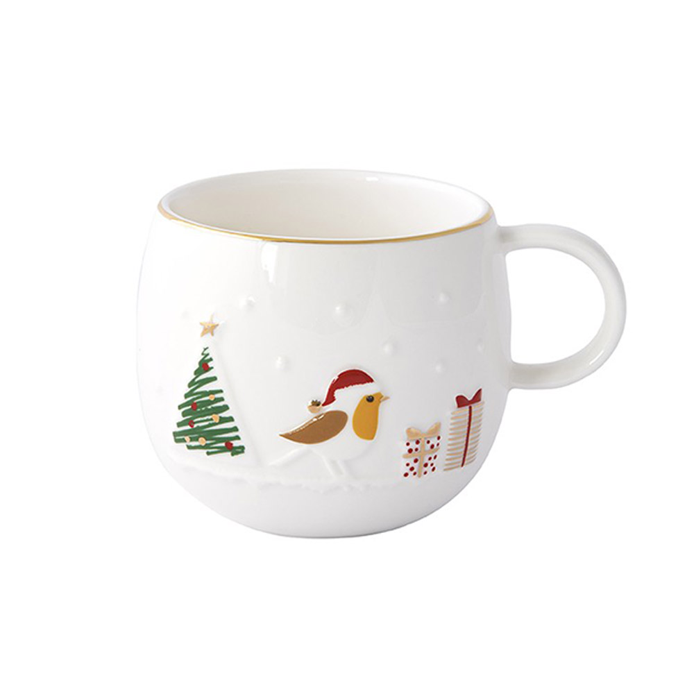Χριστουγεννιάτικη Κούπα Πορσελάνης 400ml με Κουτί Δώρου - Marva Let It Snow
