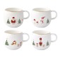 Σετ 4 Χριστουγεννιάτικες Κούπες Πορσελάνης 400ml σε Κουτιά - Marva Let It Snow