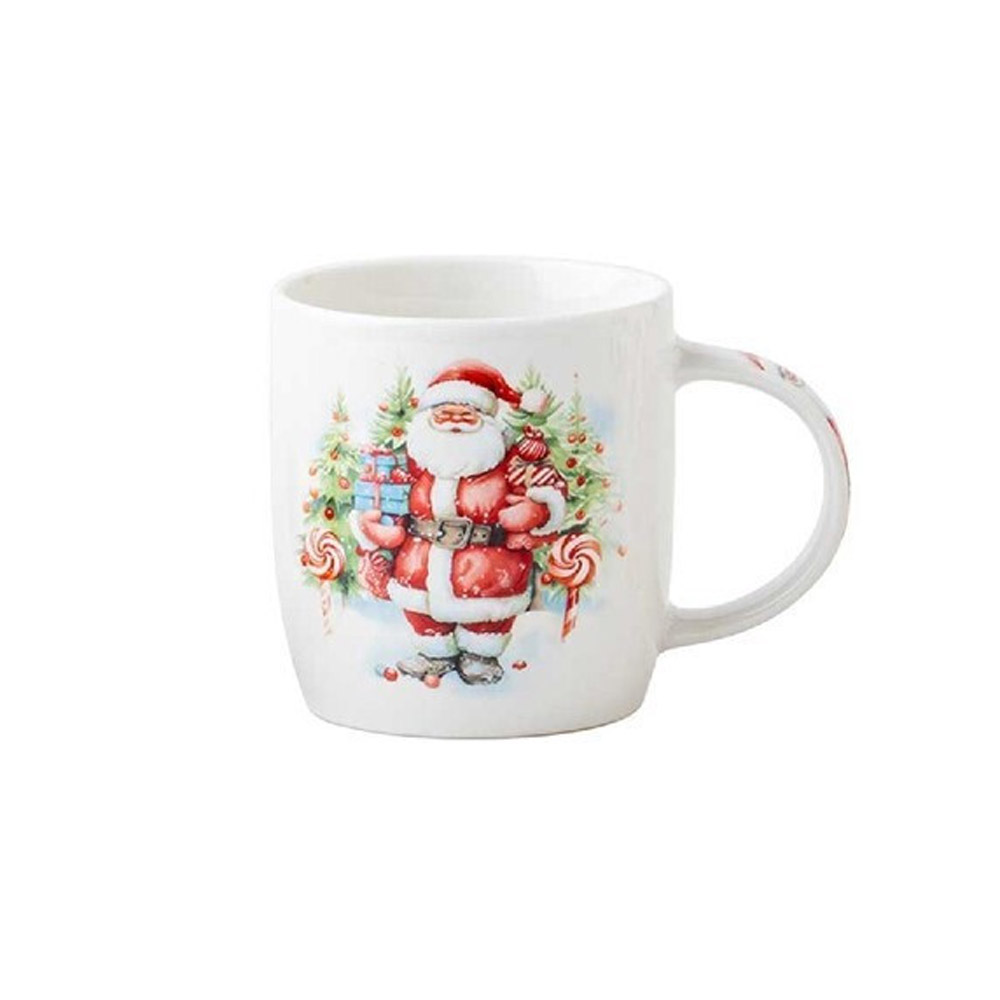 Χριστουγεννιάτικη Κούπα Πορσελάνης 350ml με Συσκευασία Δώρου - Marva Pink Christmas