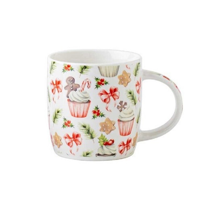 Χριστουγεννιάτικη Κούπα Πορσελάνης 350ml με Συσκευασία Δώρου - Marva Pink Christmas