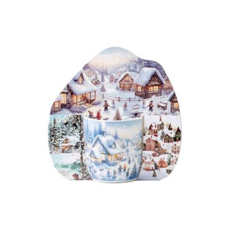 Χριστουγεννιάτικη Κούπα Πορσελάνης 350ml με Συσκευασία Δώρου - Marva Winter Scenes