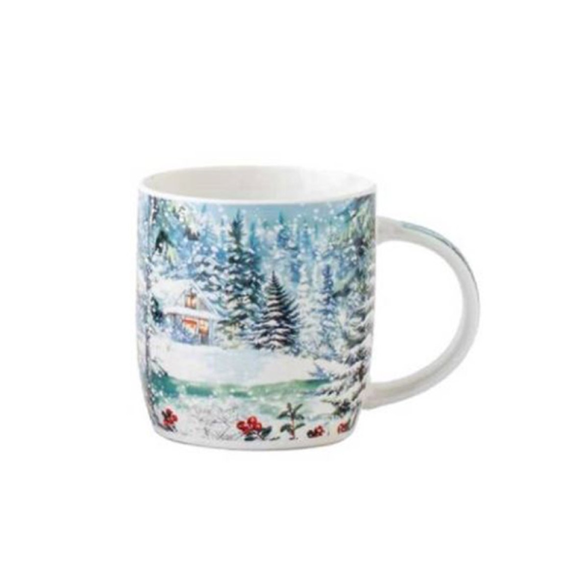 Χριστουγεννιάτικη Κούπα Πορσελάνης 350ml με Συσκευασία Δώρου - Marva Winter Scenes