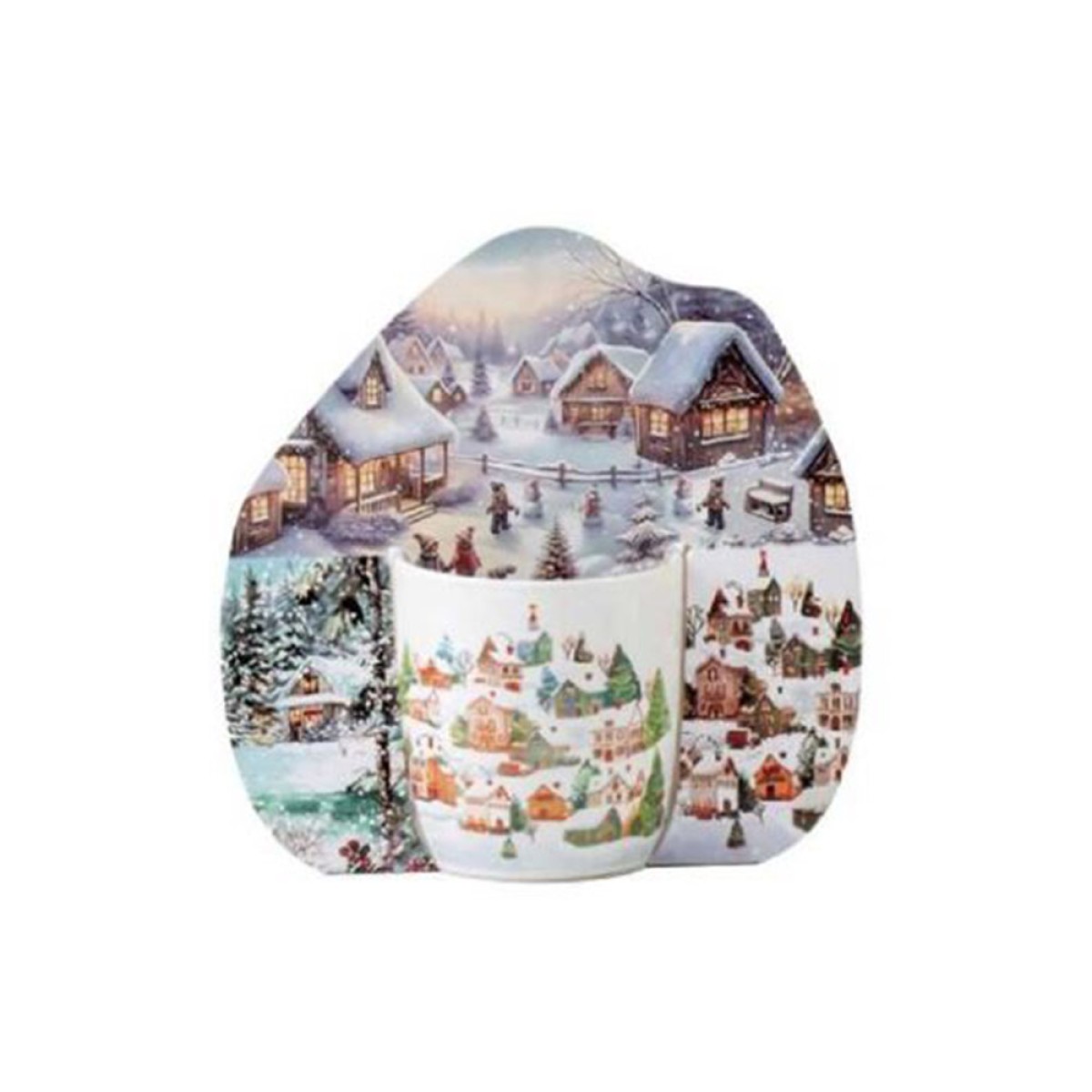 Χριστουγεννιάτικη Κούπα Πορσελάνης 350ml με Συσκευασία Δώρου - Marva Winter Scenes