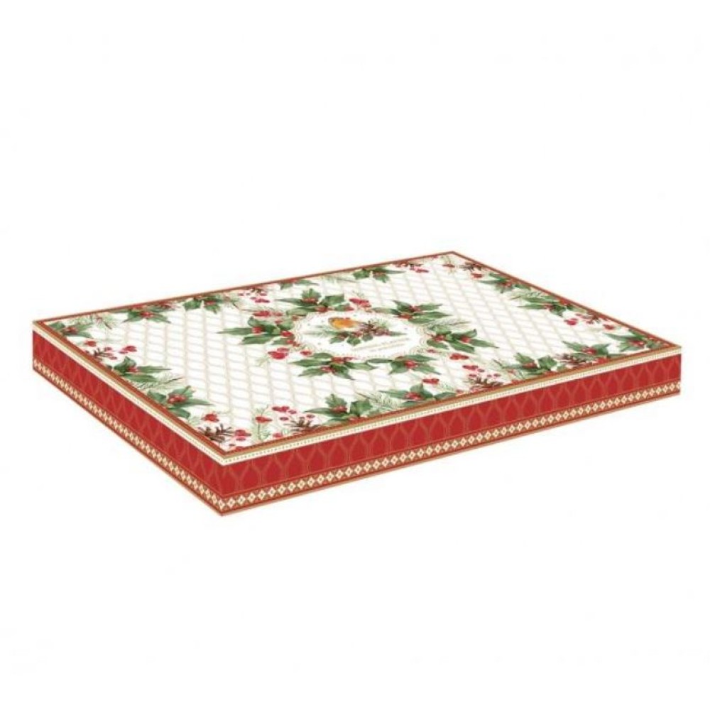 Χριστουγεννιάτικη Πιατέλα 35cm Κυματιστή Πορσελάνης - Marva Christmas Berries