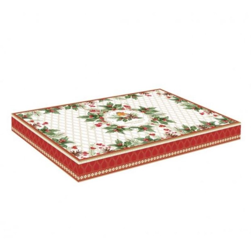 Χριστουγεννιάτικη Πιατέλα 35cm Κυματιστή Πορσελάνης - Marva Christmas Berries