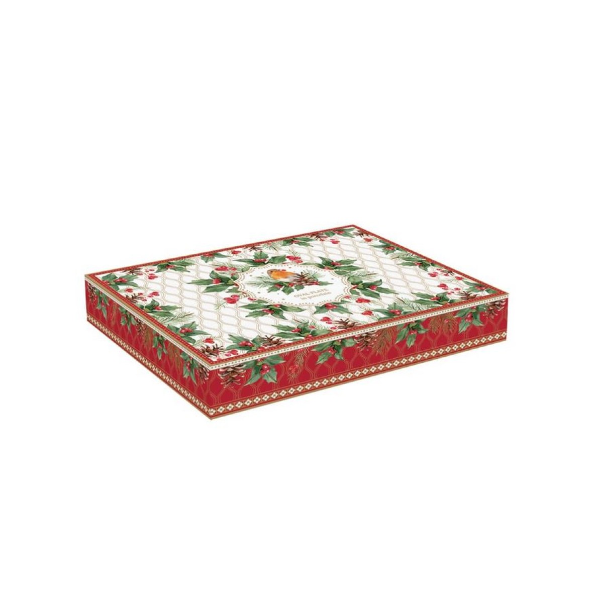 Χριστουγεννιάτικη Πιατέλα 24.5cm Κυματιστή Πορσελάνης - Marva Christmas Berries